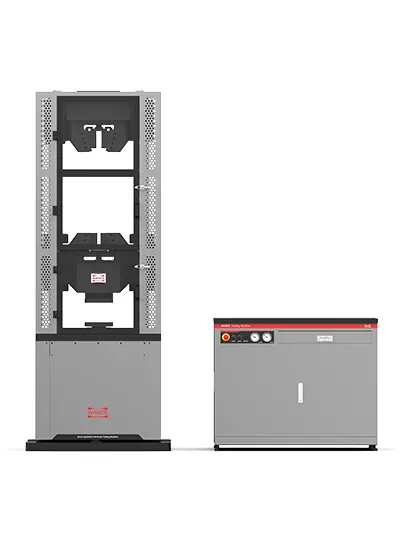 Двухзонная сервогидравлическая универсальная испытательная машина с клиновыми захватами