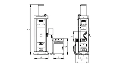 Однозонная сервогидравлическая универсальная испытательная машина с клиновыми захватами